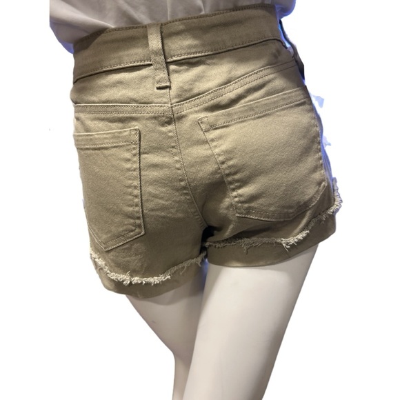 Women's Tan Frayed Hem Shorts - Picture 3 of 3